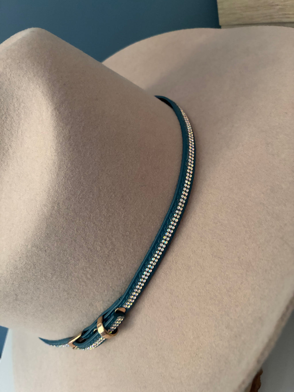 Petrol Blue & AB Rhinestone Band