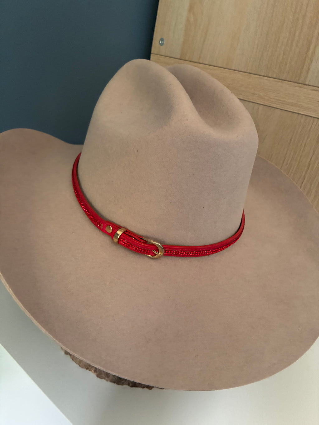 Red Rhinestone Hat Band