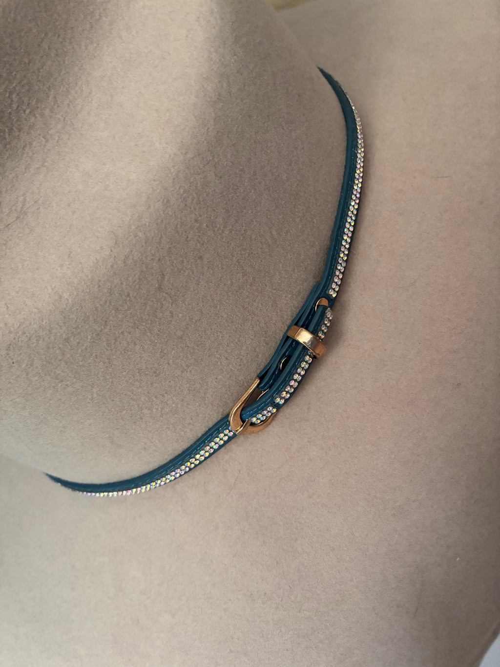 Petrol Blue & AB Rhinestone Band