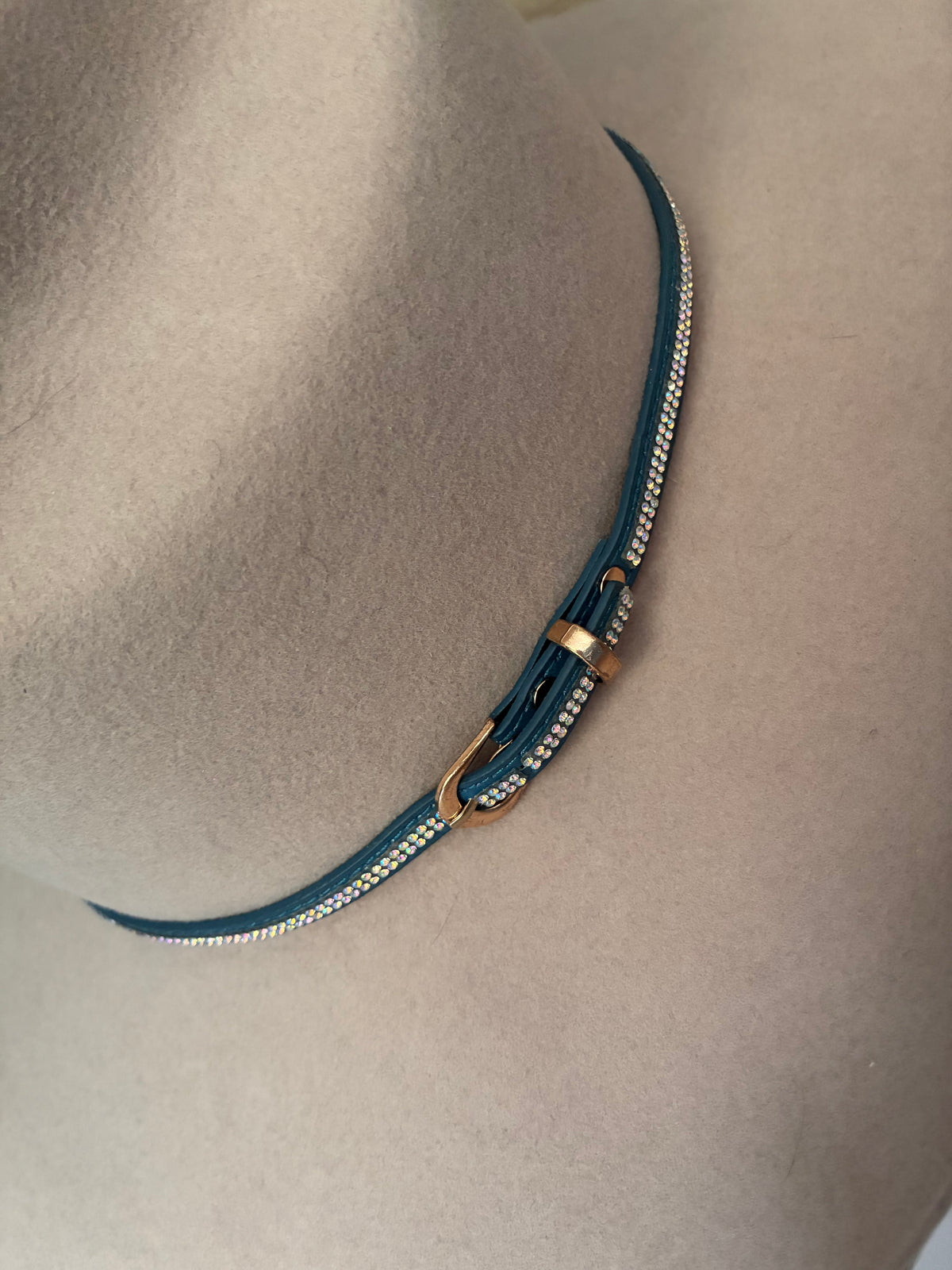 Petrol Blue & AB Rhinestone Band