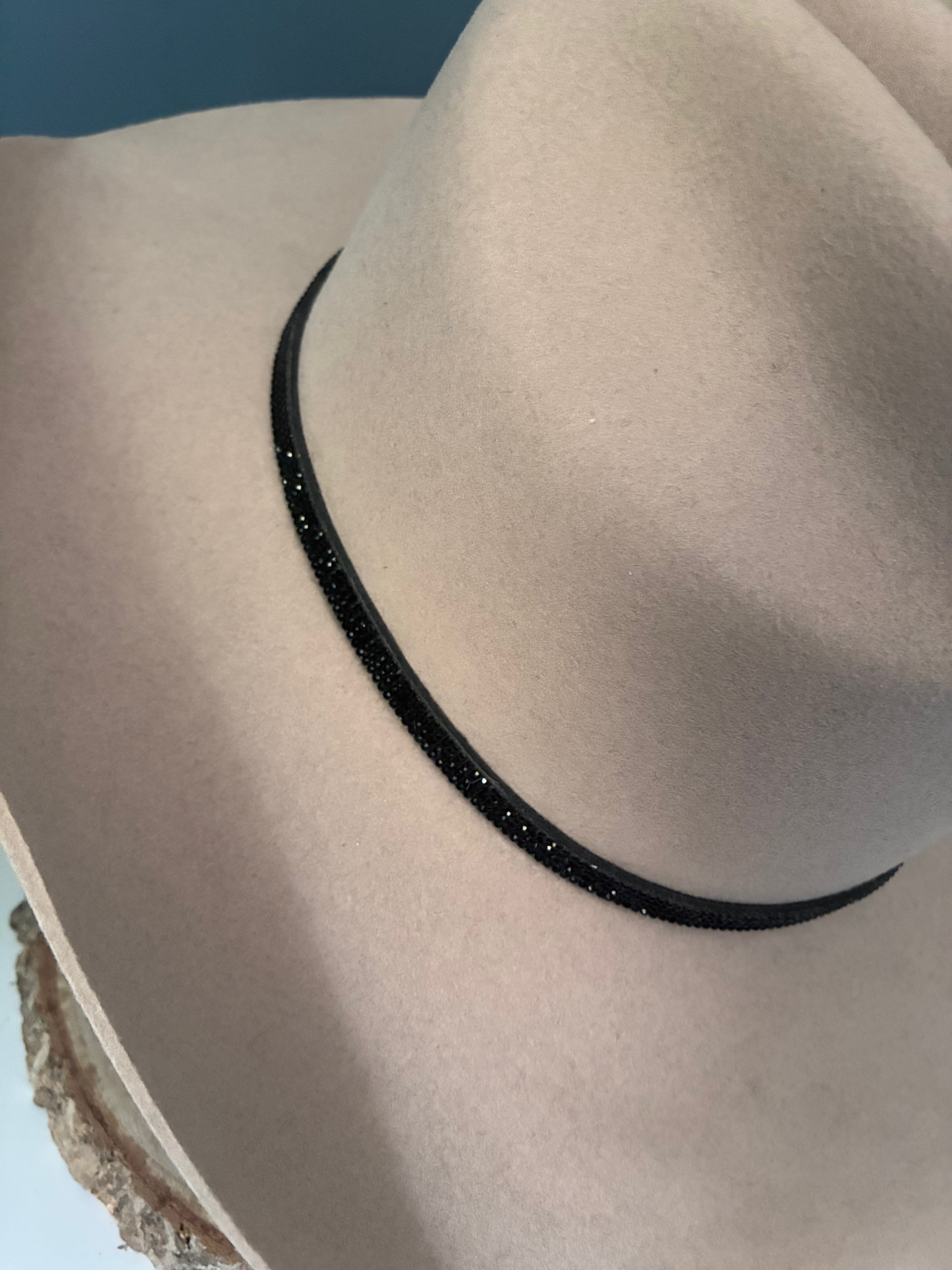 Black Rhinestone Hat Band