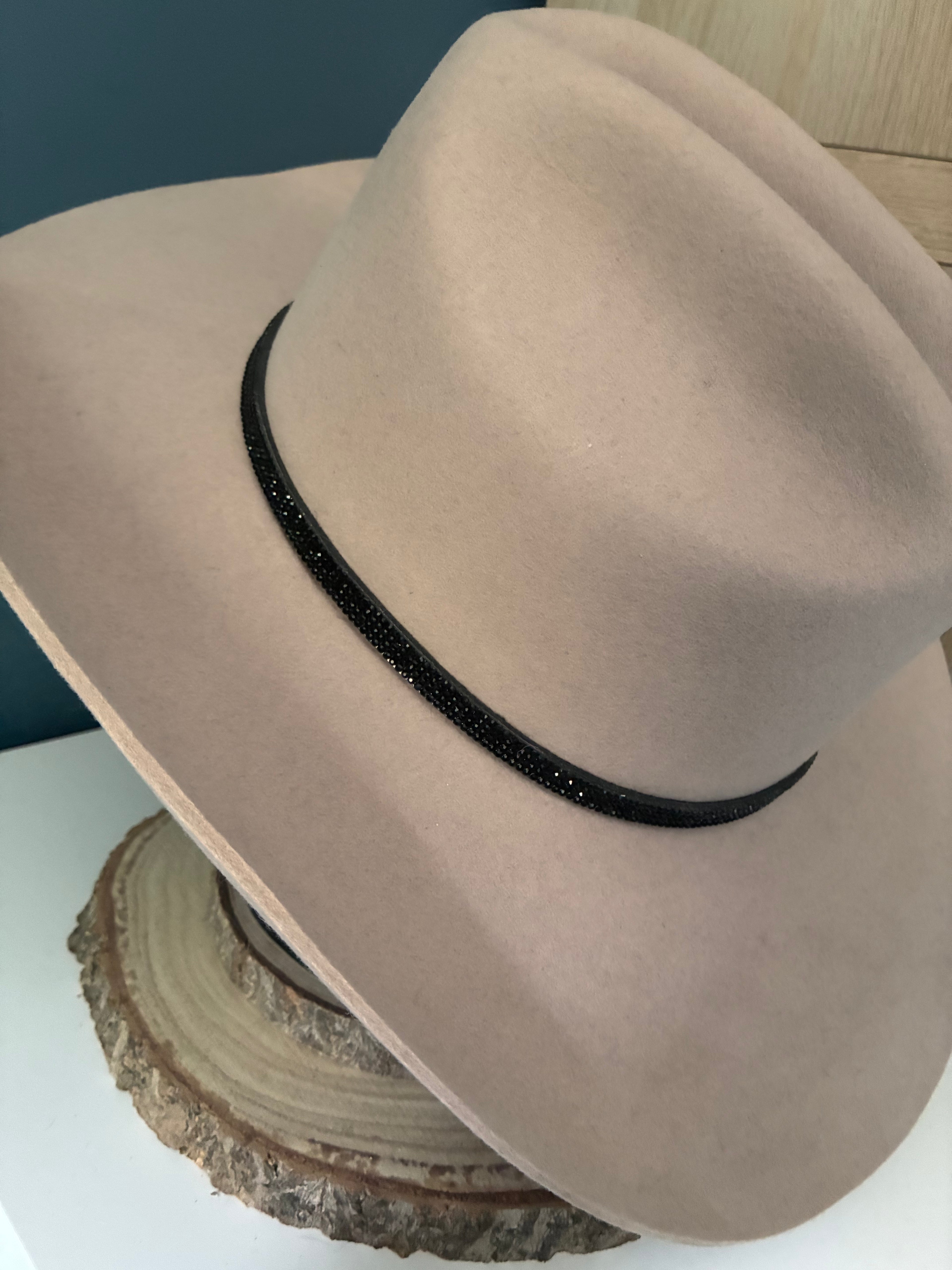Black Rhinestone Hat Band