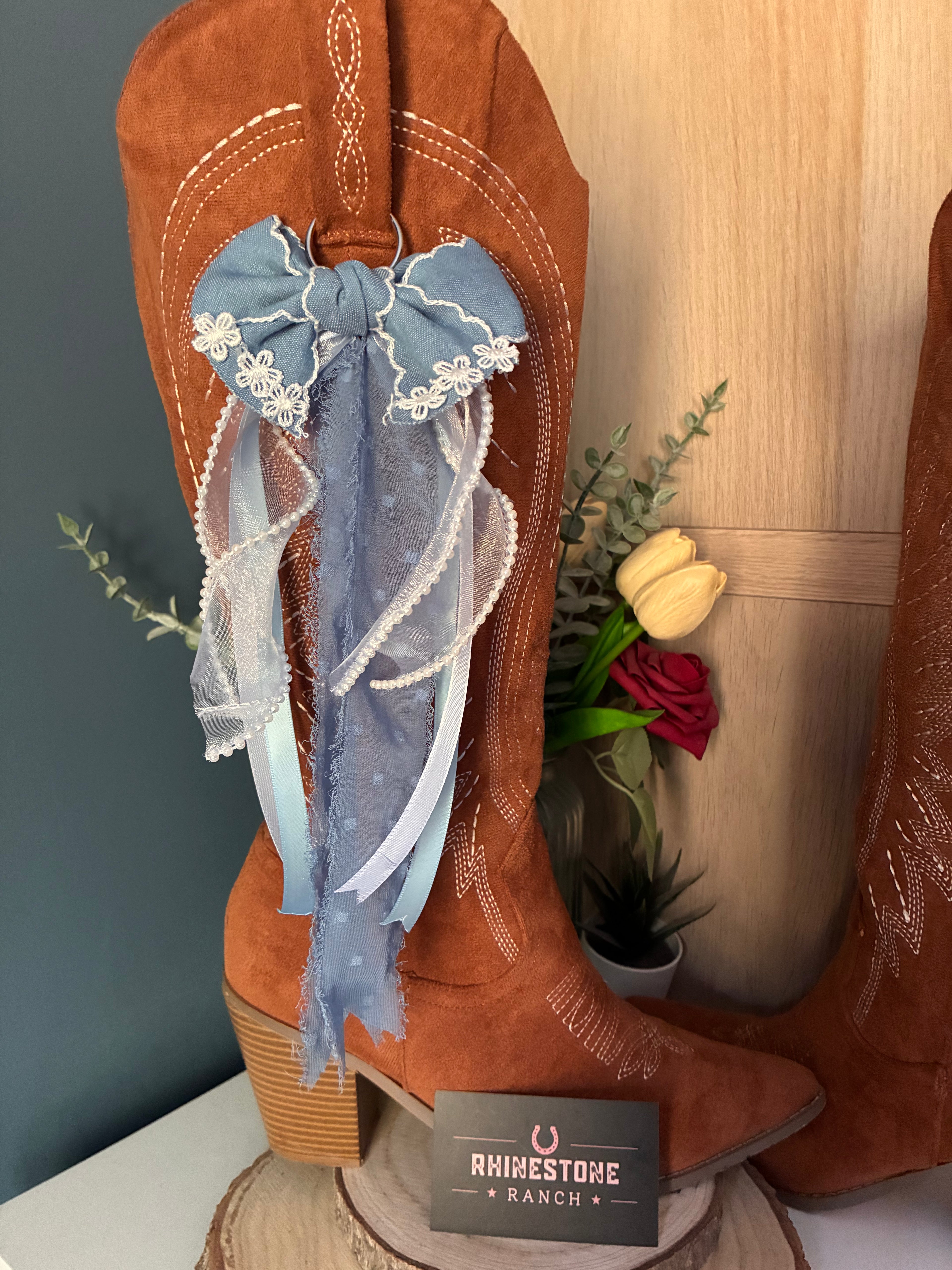 Light Blue Boot Bows