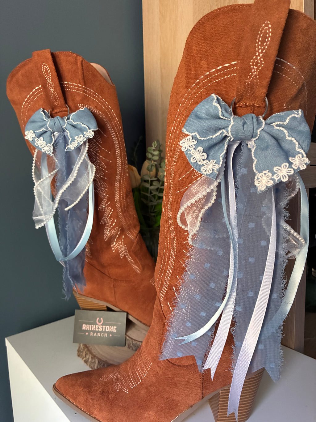 Light Blue Boot Bows