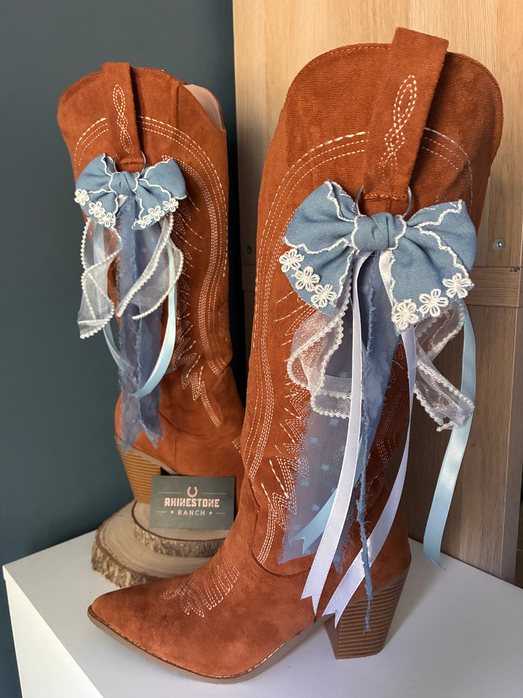 Light Blue Boot Bows